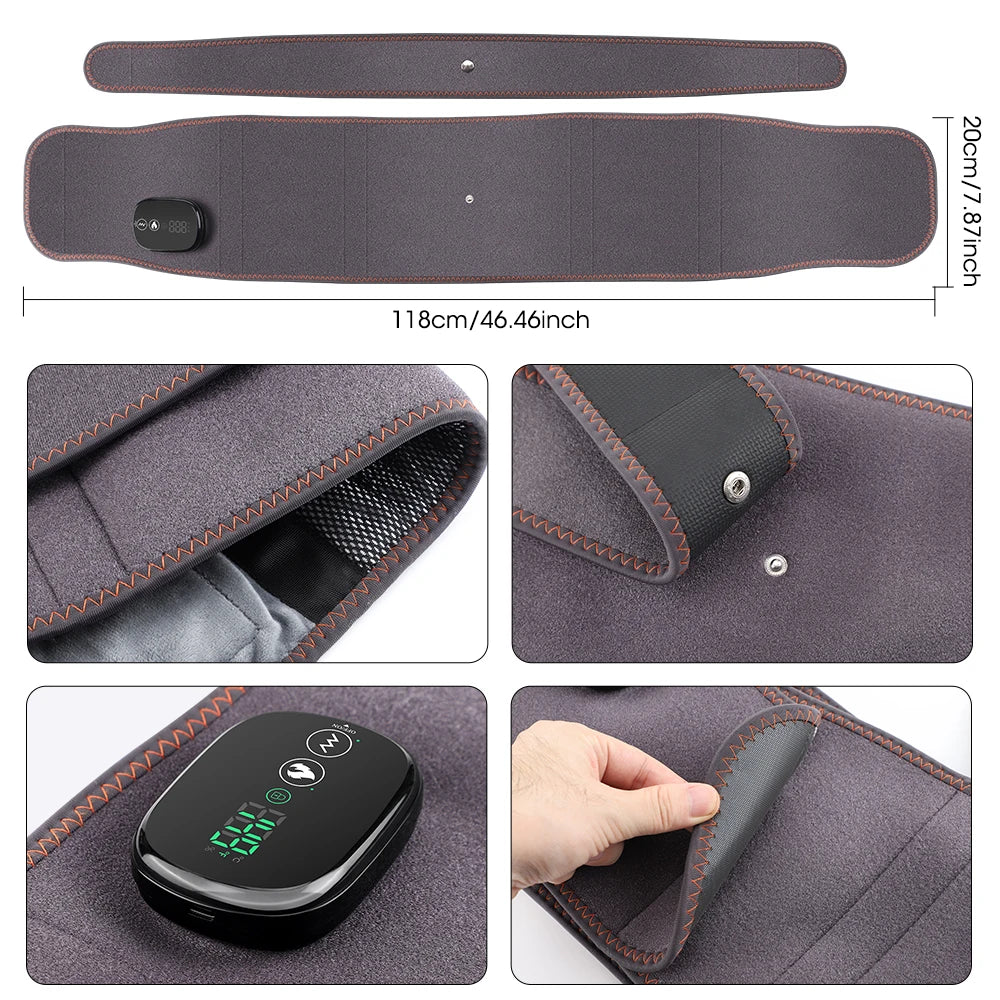 Agdoad Heating Vibration Massager Belt With Red Light Hot Compress