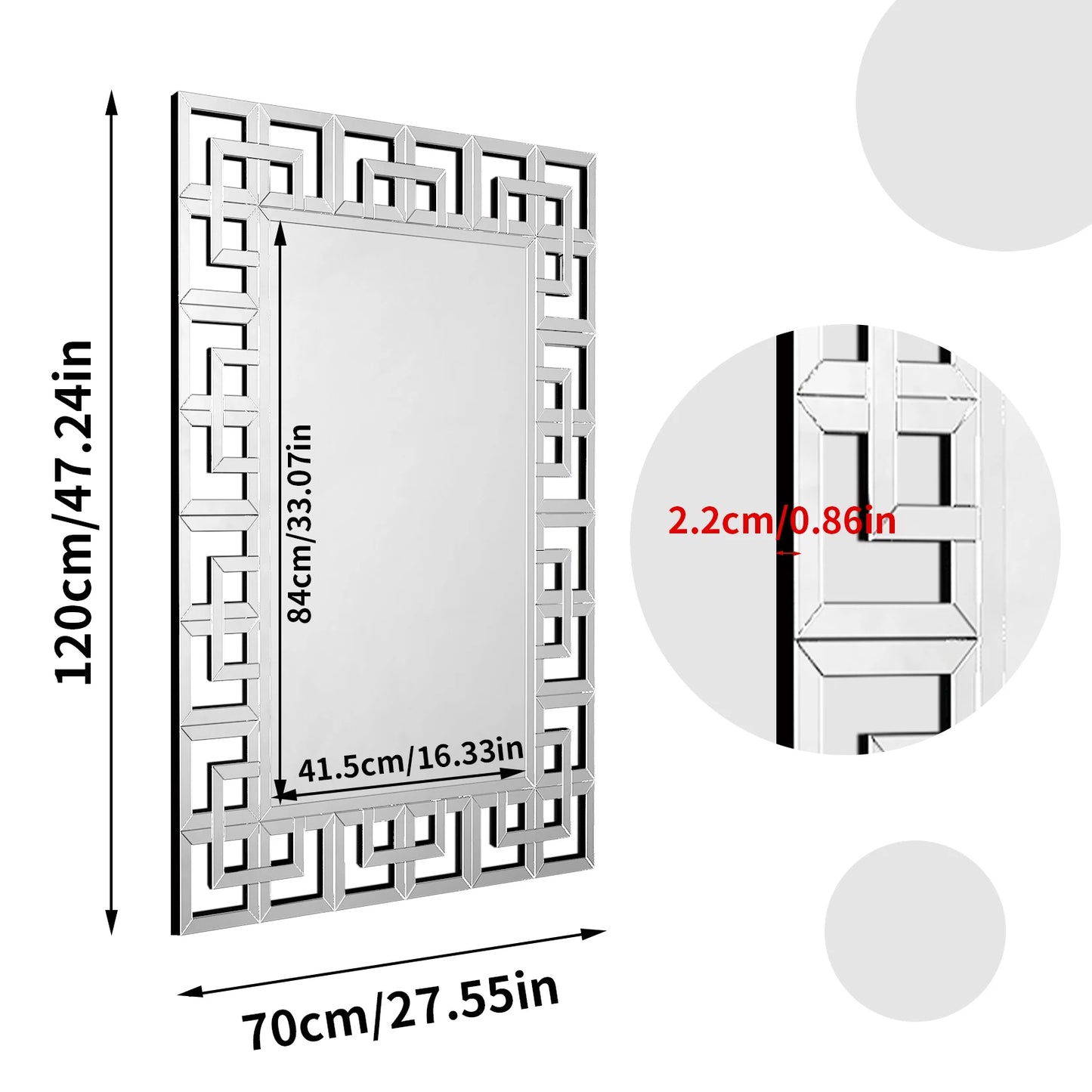 Premium Venetian Beveled Glass Wall Accent Art Mirror