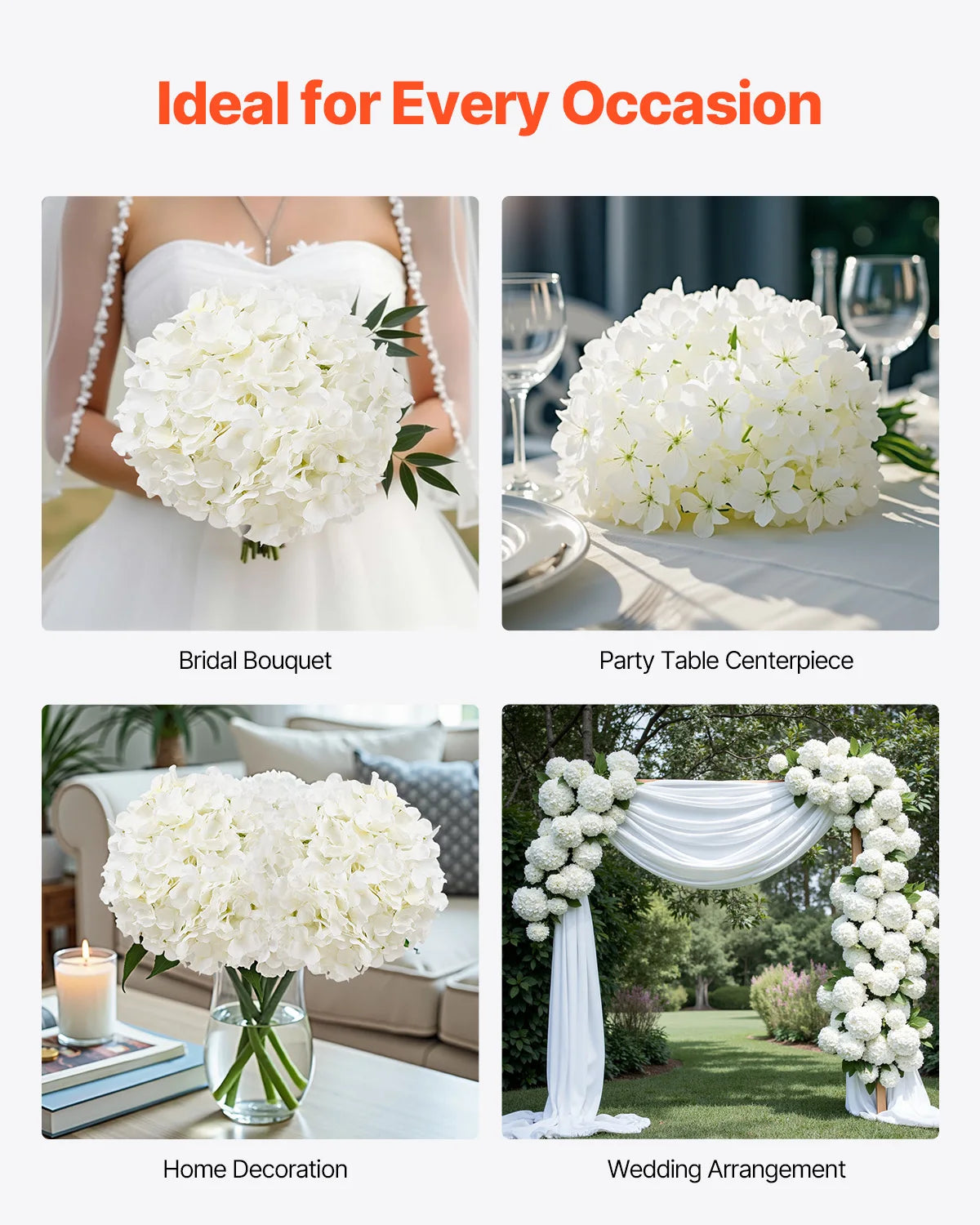 SucceBuy Realistic Artificial Hydrangea Flowers For Home And Wedding Decor
