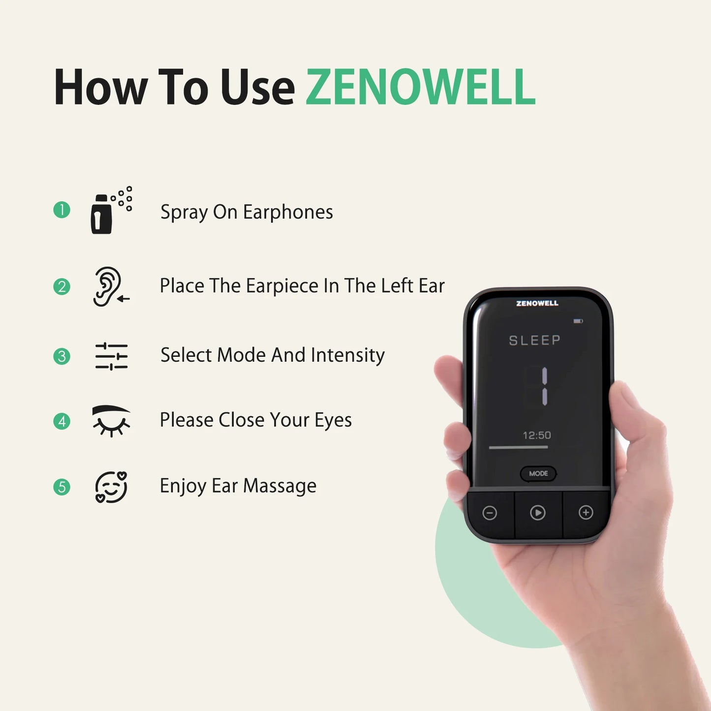 ZenoWell Vagus Nerve Stimulator For Deep Sleep And Anxiety Relief