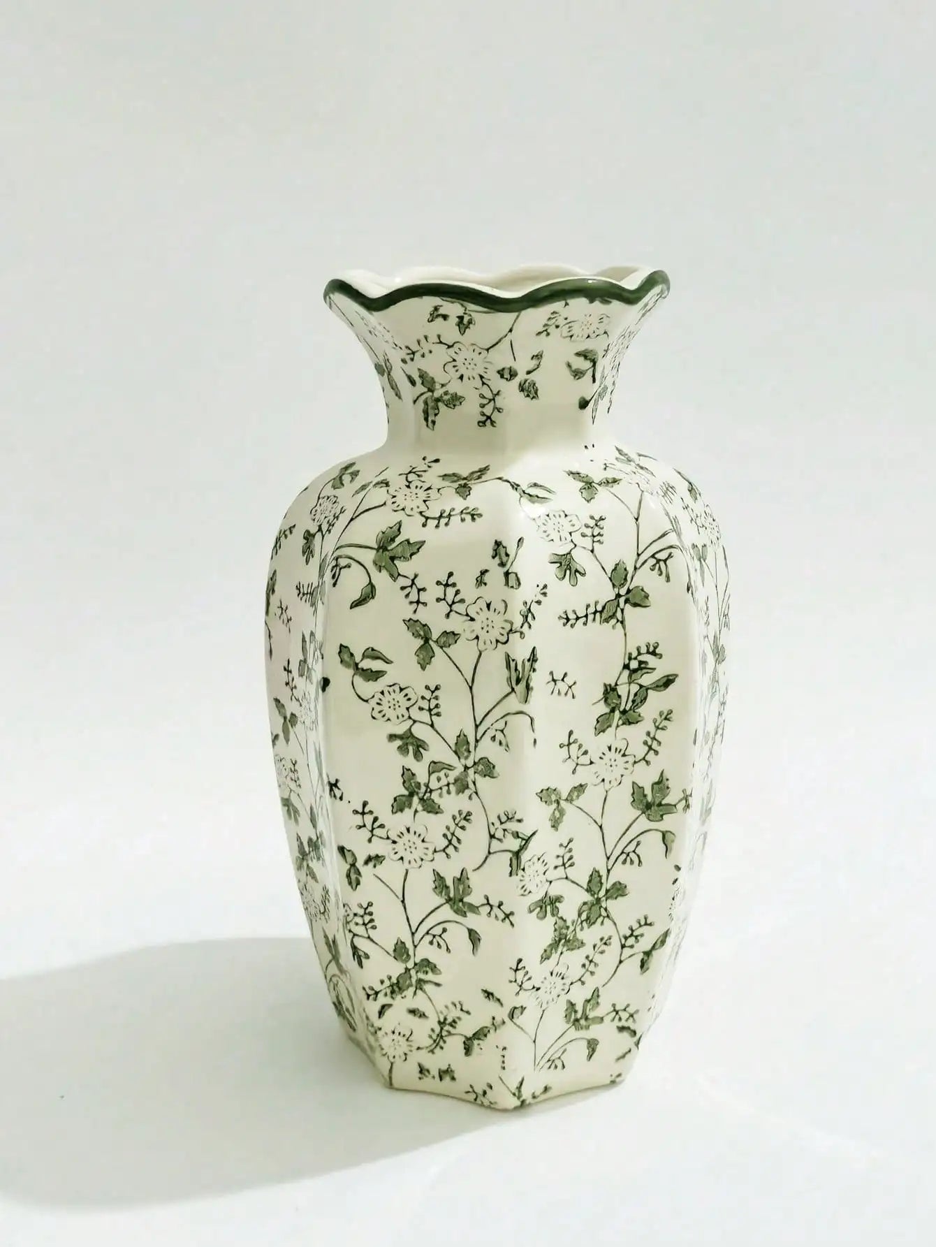 Blue And White Porcelain Vase Chinese Retro Floral Decor