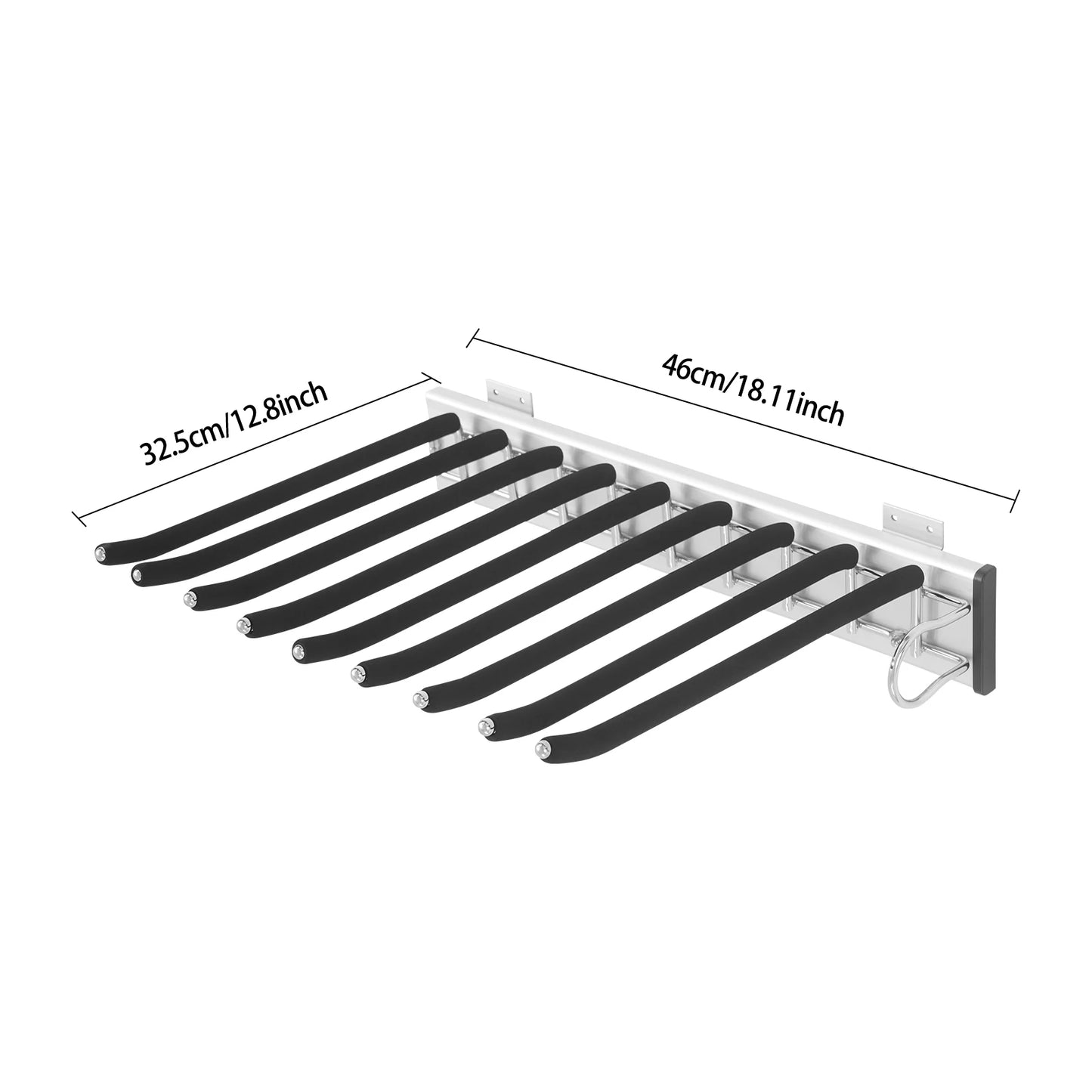 Bymaocar Pull Out 9 Rods Trousers Rack Retractable Wardrobe Organizer