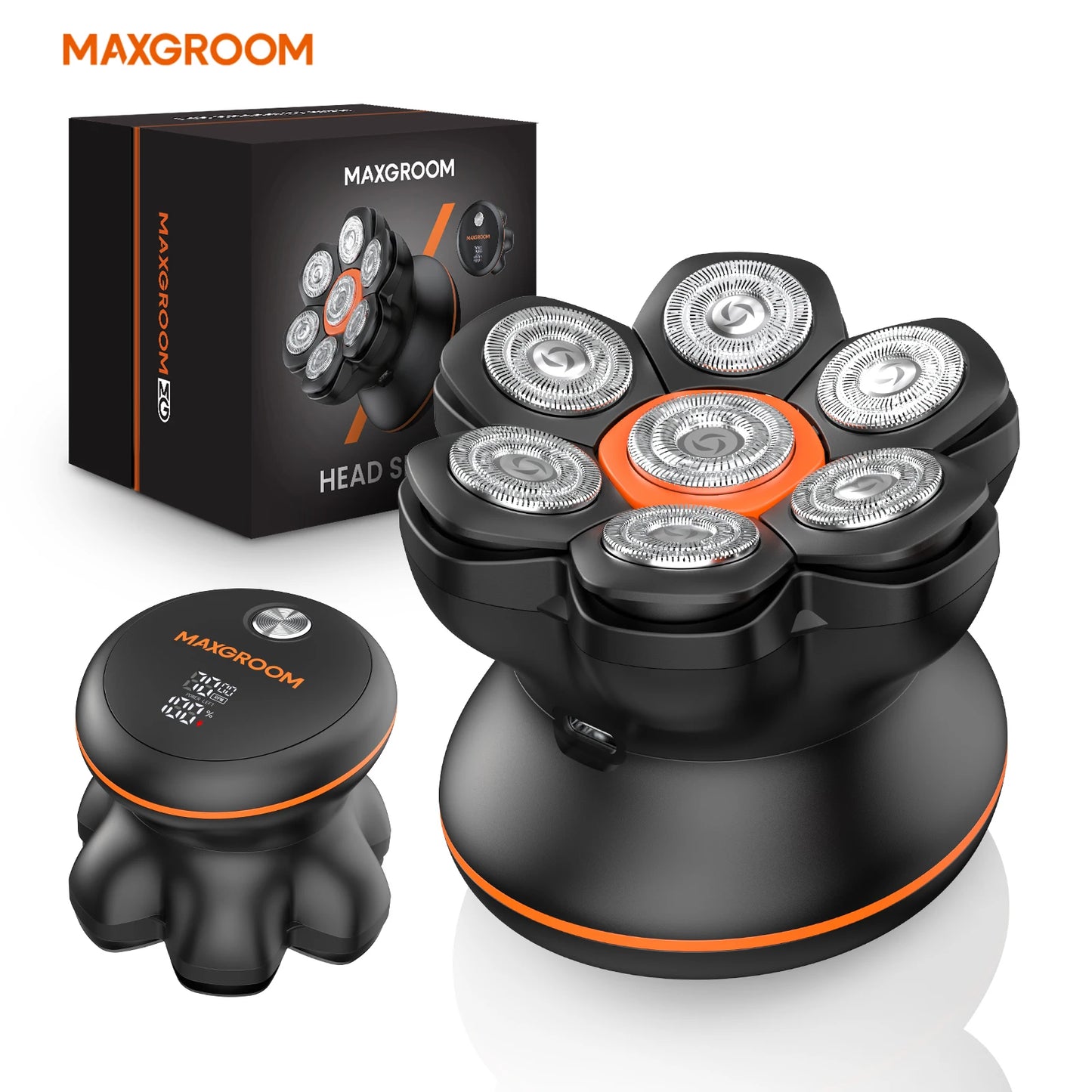 MAXGROOM 7D Head Shaver For Bald Men Waterproof USB Rechargeable
