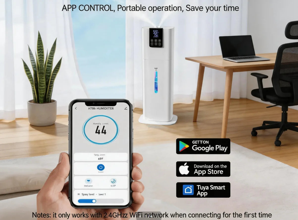Smart Humidifier For Bedroom And Large Rooms With App Control