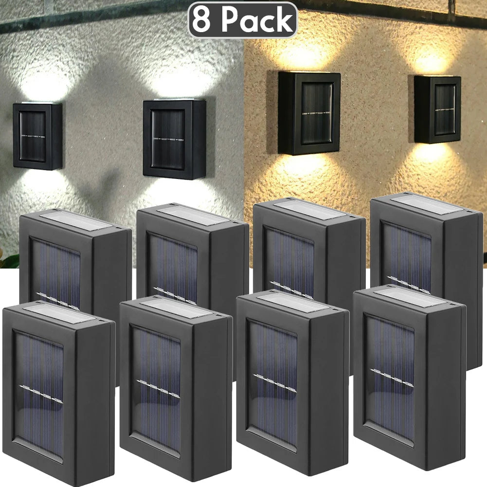 AlliLit Solar Wall Light Waterproof Outdoor LED Garden Lamp