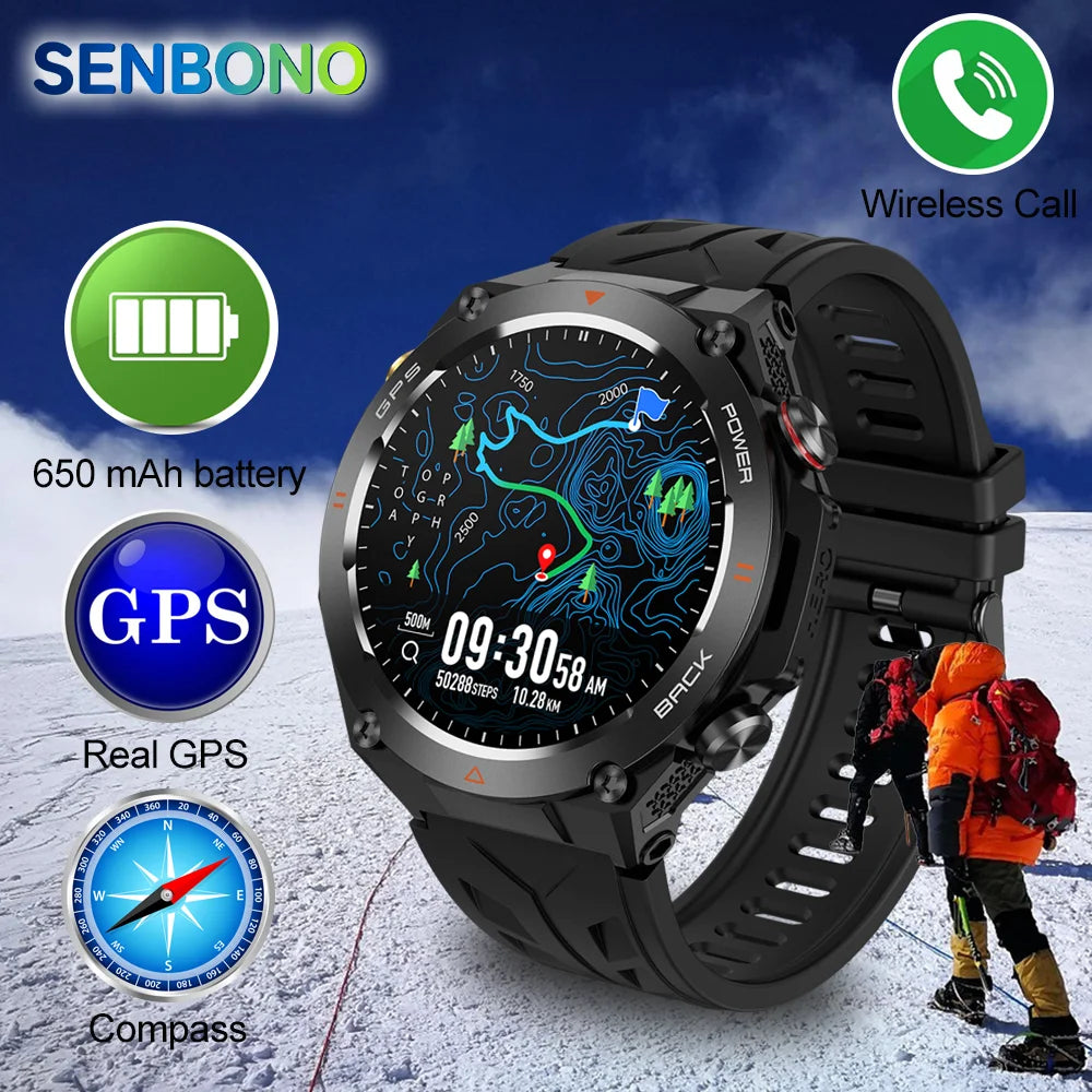 SENBONO GPS Smartwatch With Built-In GPS And Bluetooth Calling