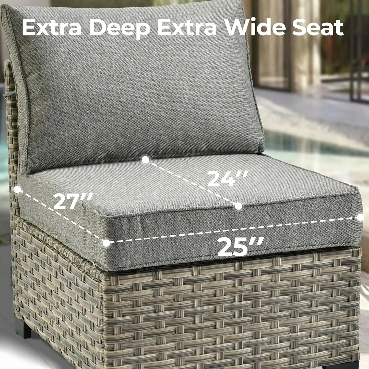 Outdoor Sectional Patio Set Six Piece Wicker L Shaped Sofa