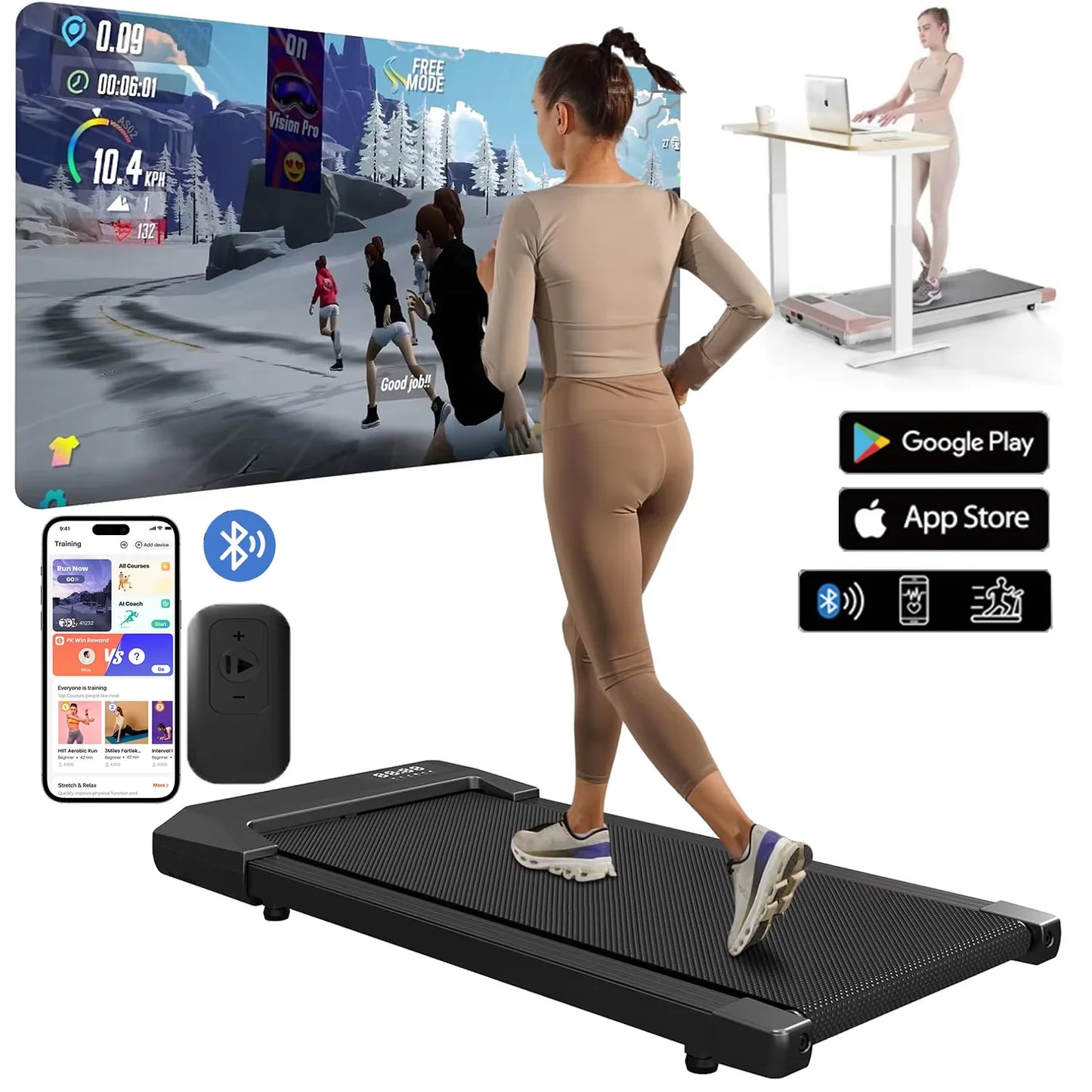 Superun 2in1 Treadmill 2.5HP Home Walking Running Machine