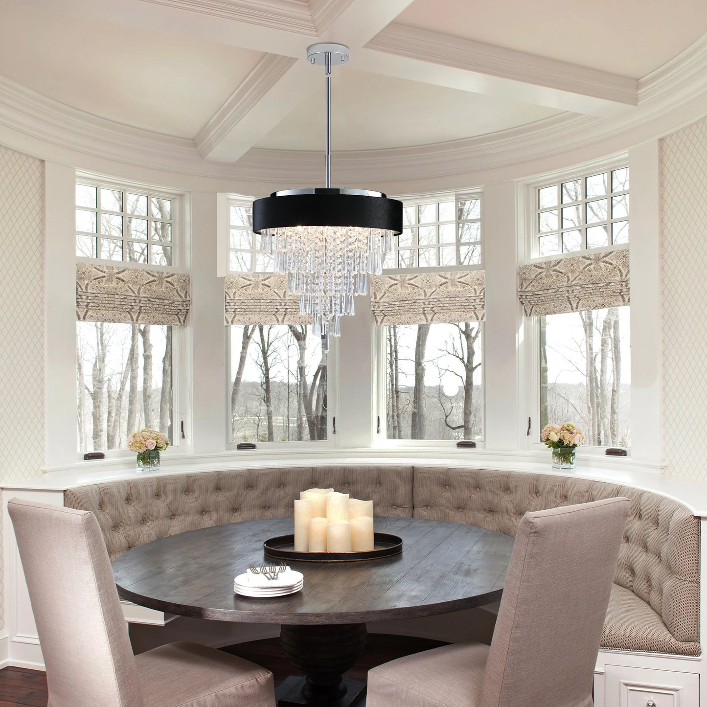 LONGREE Modern Crystal Chandelier Pendant Light for Dining Living Room