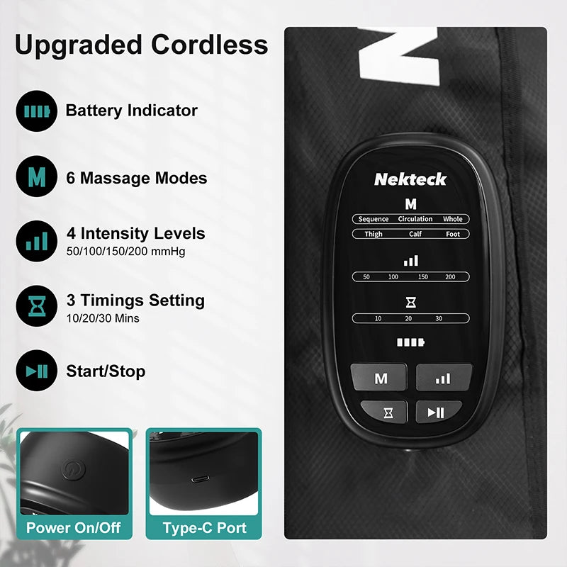 Nekteck Cordless Air Pressure Leg Massager For Feet And Calf