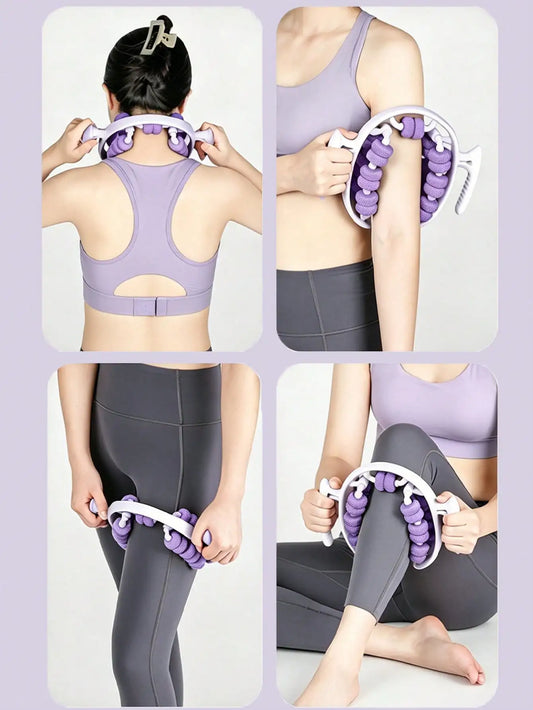 Professional Yoga Leg Ring Clamp With 28 Massage Roller Wheels
