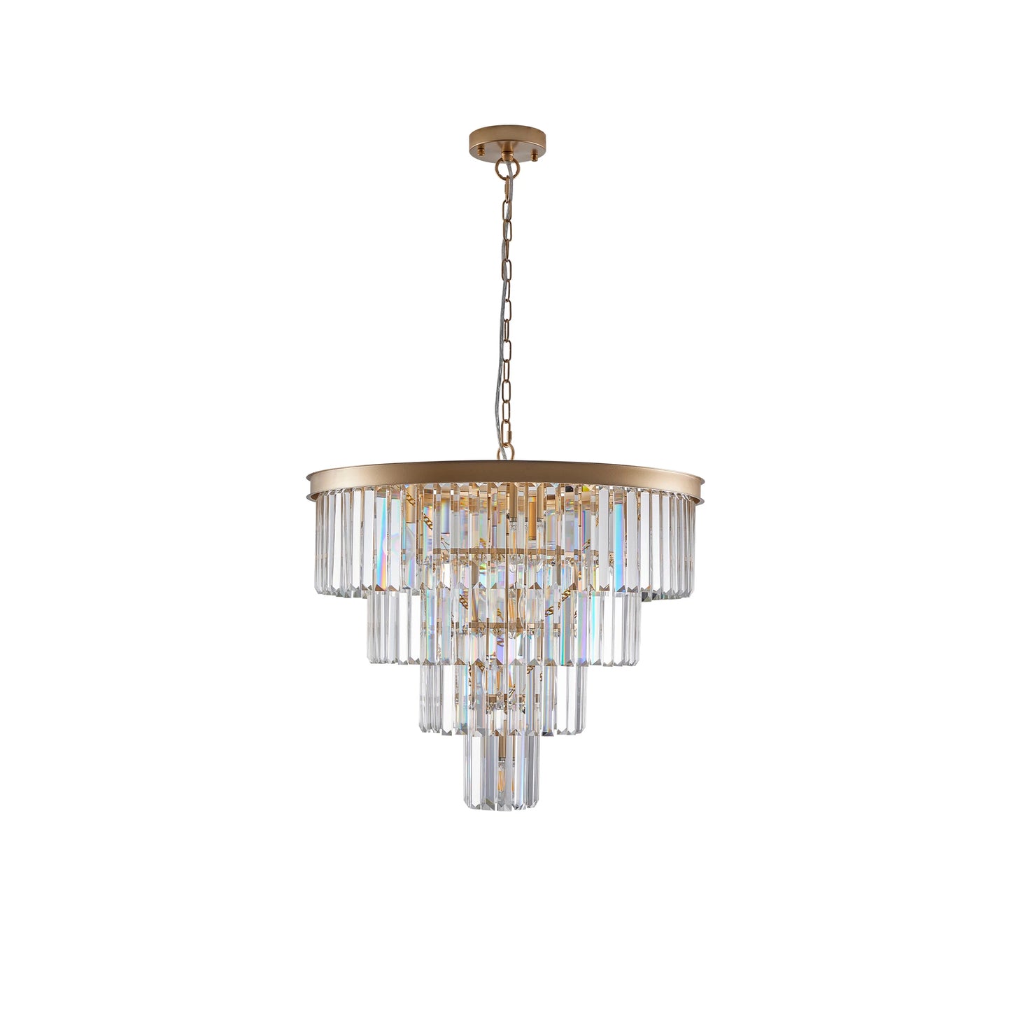 Longree Three Fourth Tier Crystal Chandelier Ceiling Light Elegant