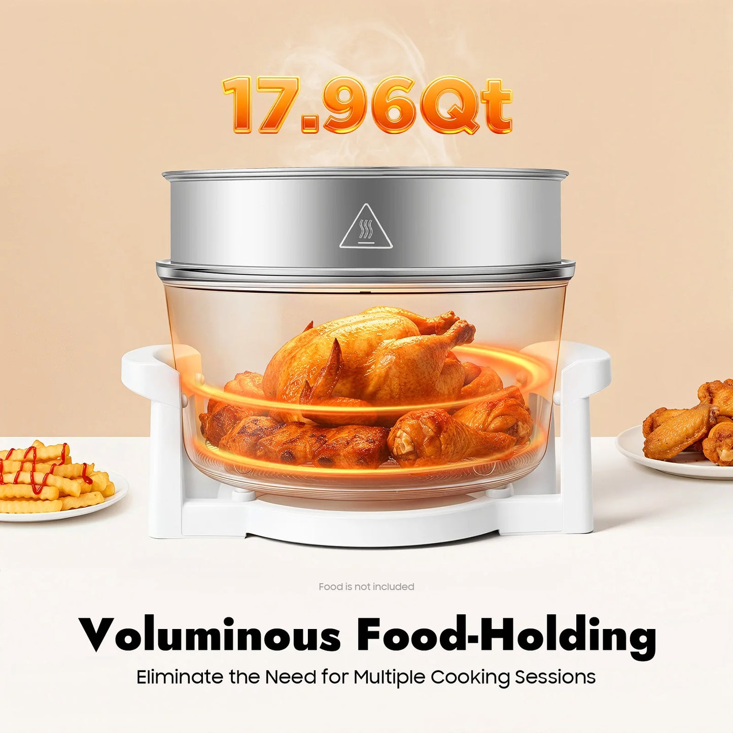 Visual Air Fryer 110V 1200-1400W Grill Rack Oil Free