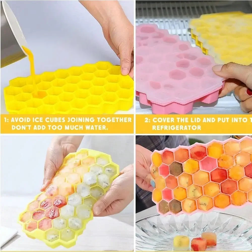 Honeycomb 20 Compartment Silicone Ice Cube Tray Reusable