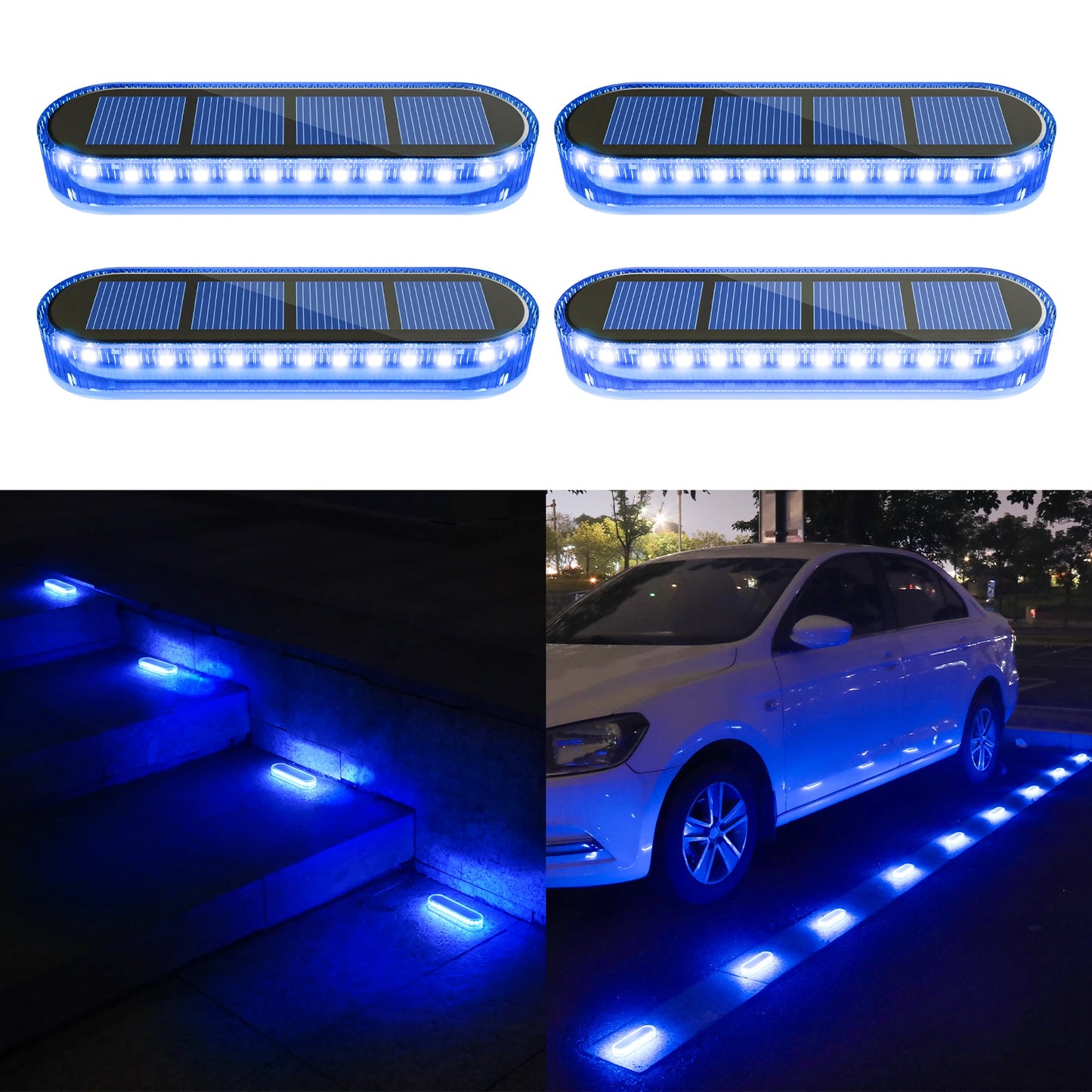 Solar LED Deck Lights 4 Pack Auto On Off Waterproof