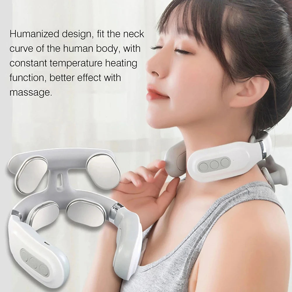 Portable Four Heads Back Massager USB Rechargeable Instrument