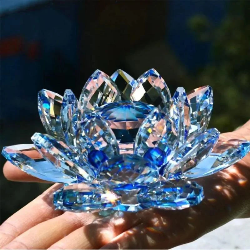 Crystal Lotus Paperweight Figurine For Home Decoration And Gifts
