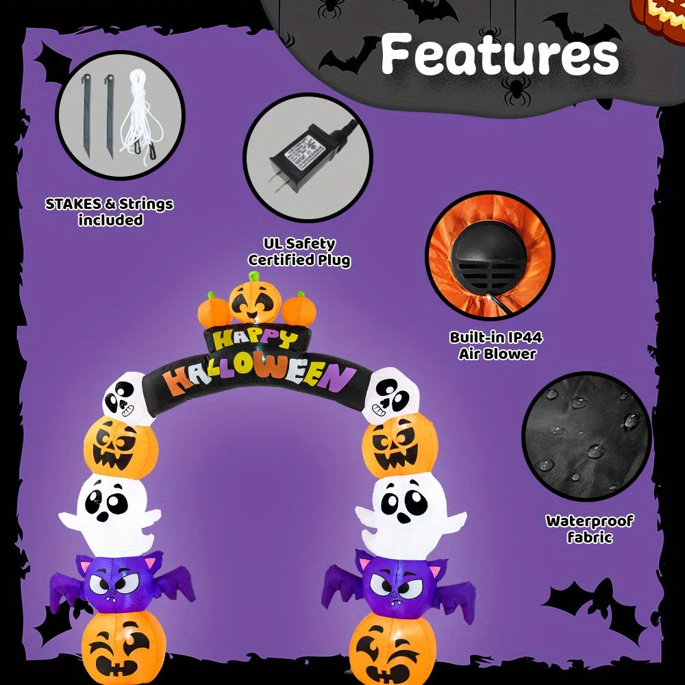 Joyfy Halloween Inflatable Pumpkin Archway Led Outdoor Yard Decor