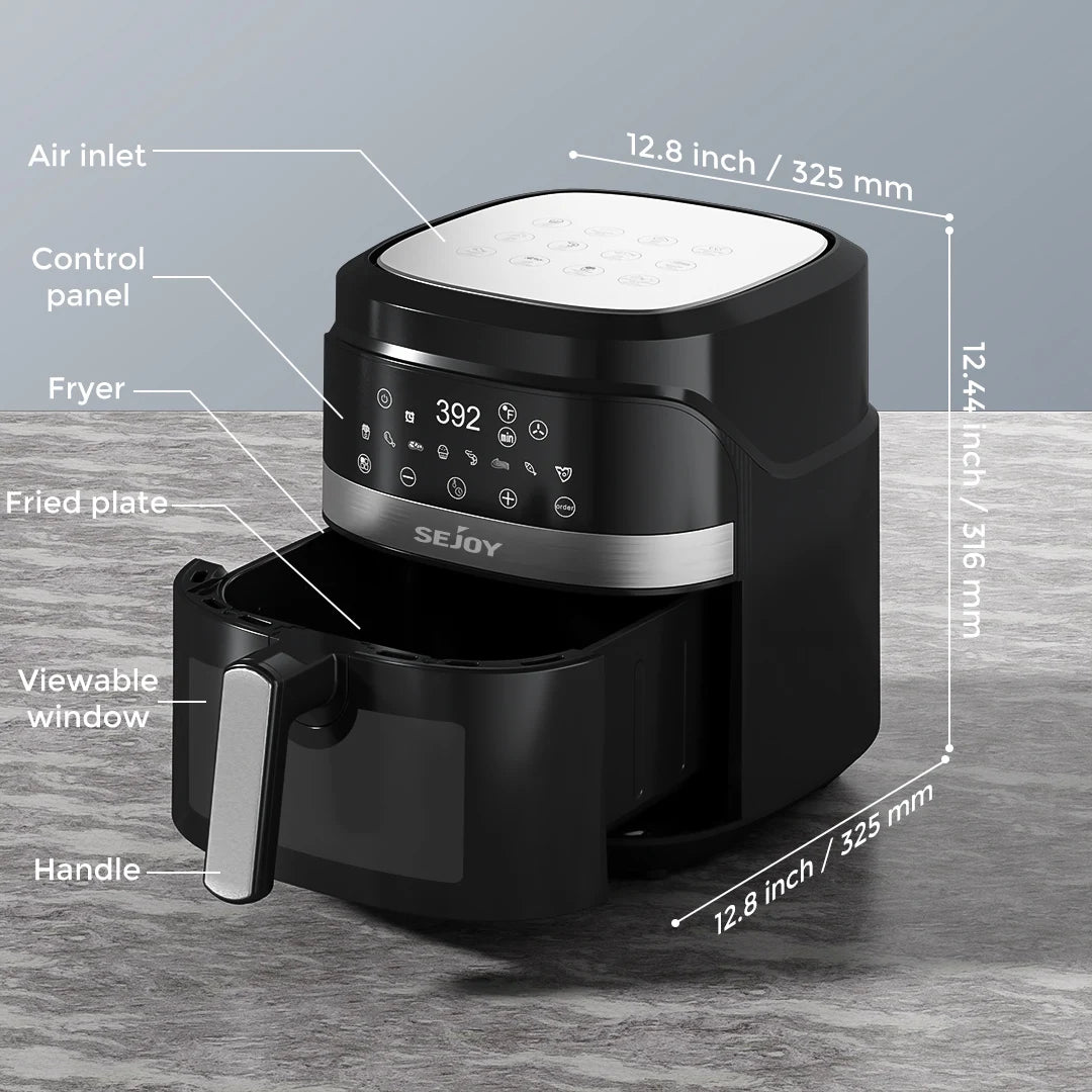 SEJOY 6 Quart Air Fryer Oven Multi Cooker 8 In 1 Dehydrate Bake Warm