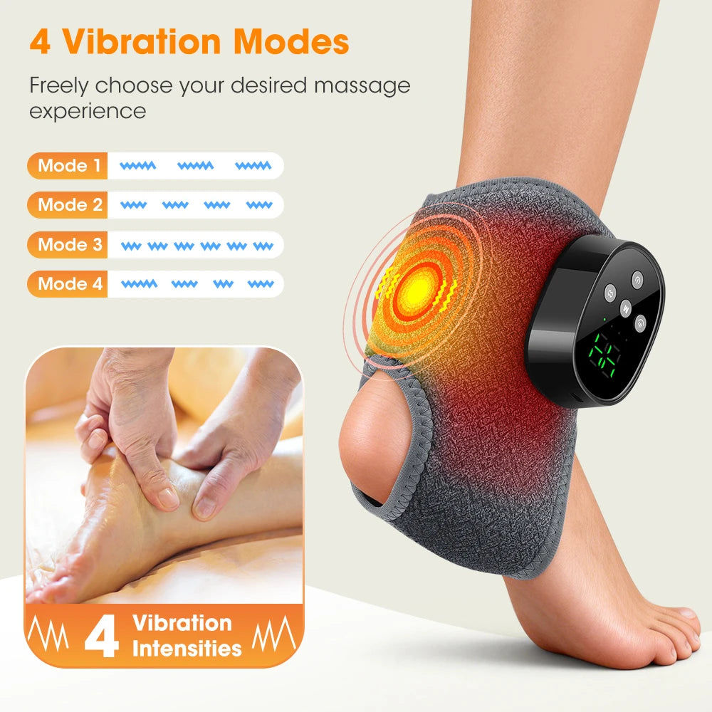 PASTSKY Cordless Heated Ankle Brace Massager With Four Heat Settings