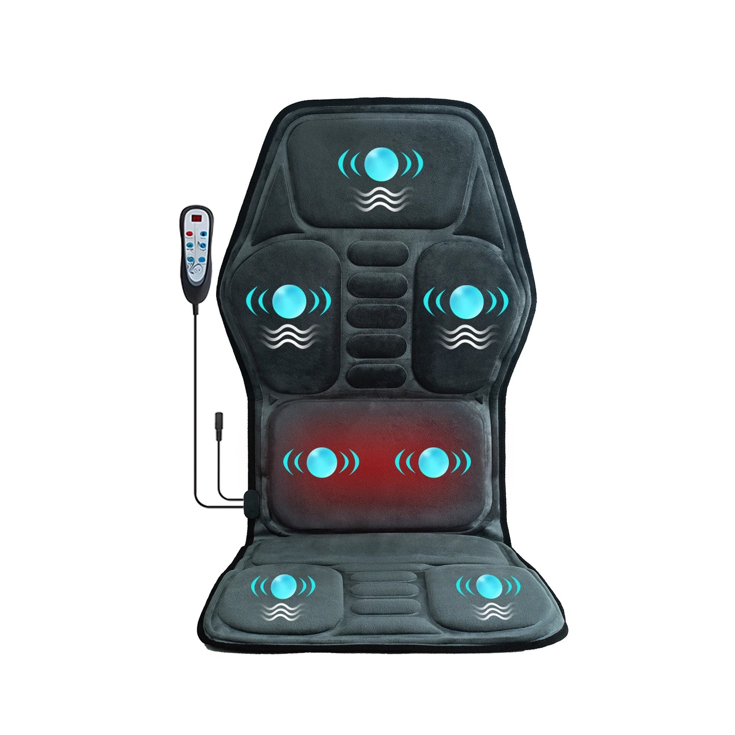 HOMEMASSA Vibration Back Massager Seat Cushion with Heat