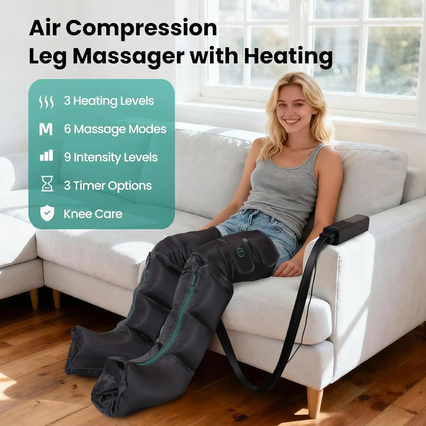 Leg Massager With Heat And Compression For Circulation Relief