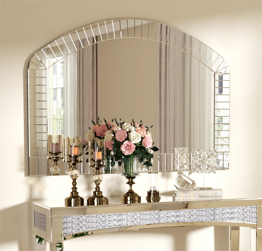 Arched Wall Mirror Venetian Accent Beveled Edge For Home Decor
