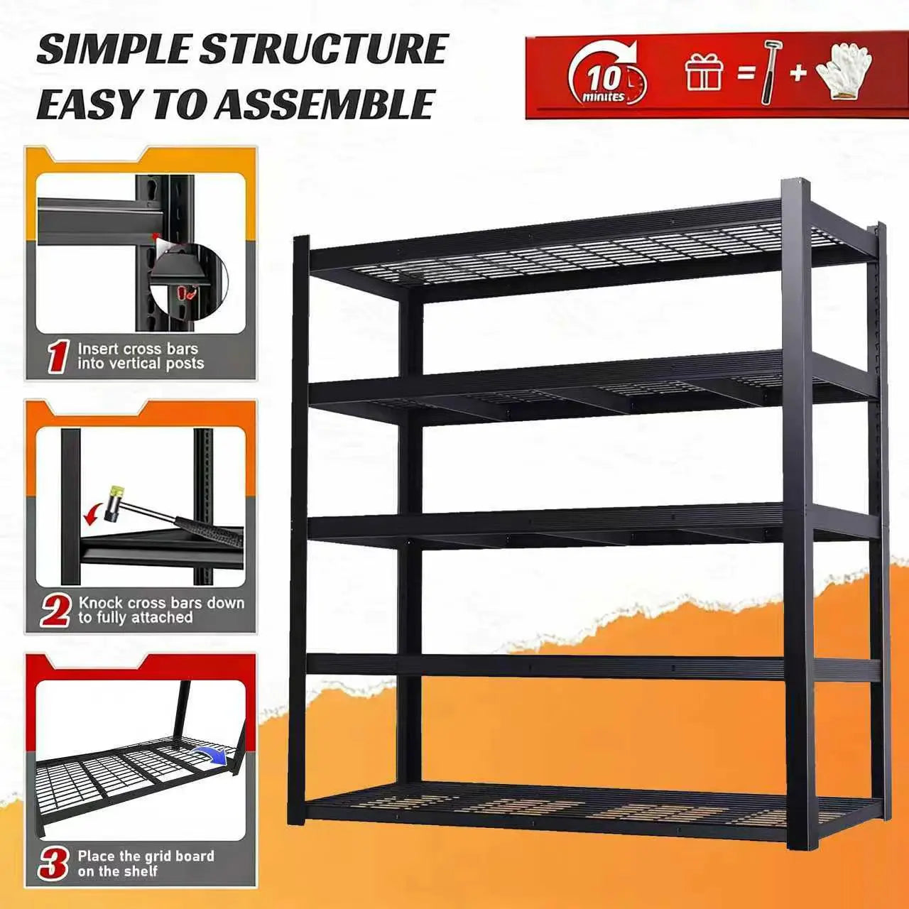 Adjustable Metal Double Layer Column Shelving Rack For Warehouse
