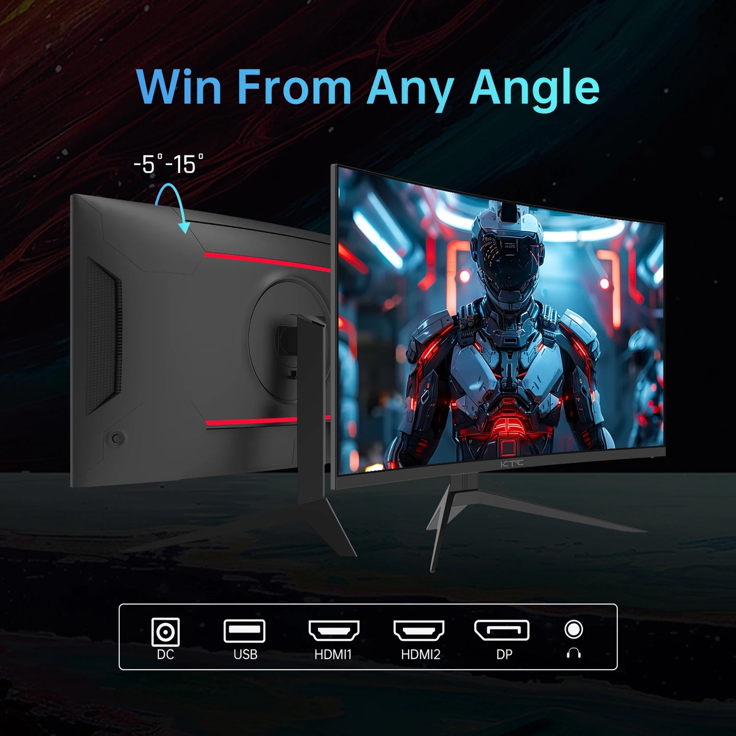 KTC 240Hz Curved Gaming Monitor HDR10 1ms FreeSync GSync