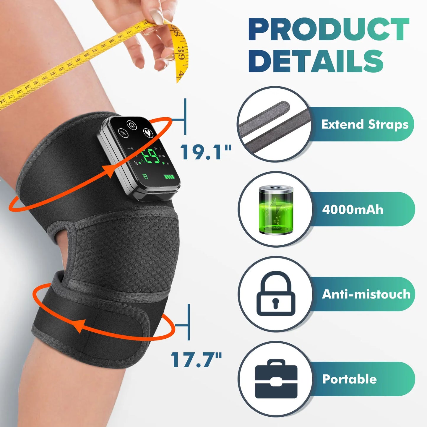 Hailicare Knee Heating Massager With Vibration And Pain Relief