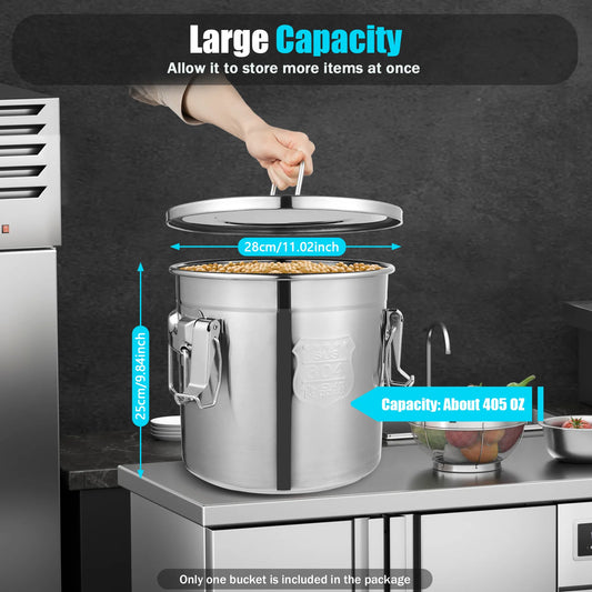 Bymaocar Airtight Stainless Steel Kitchen Cereal Rice Storage Container