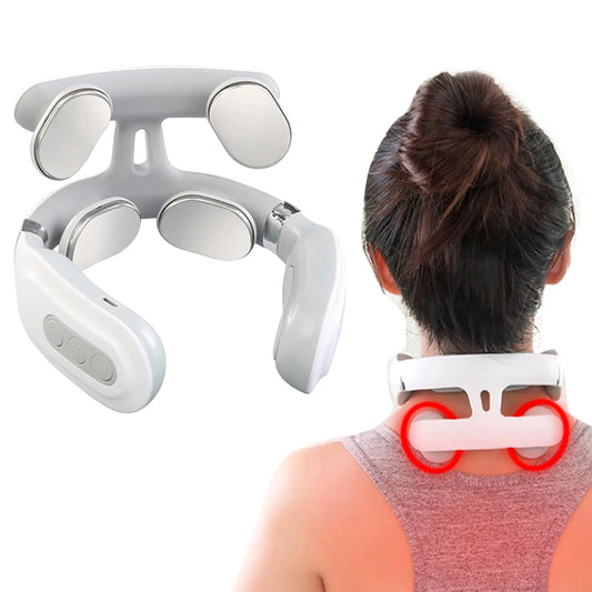 Portable Four Heads Back Massager USB Rechargeable Instrument