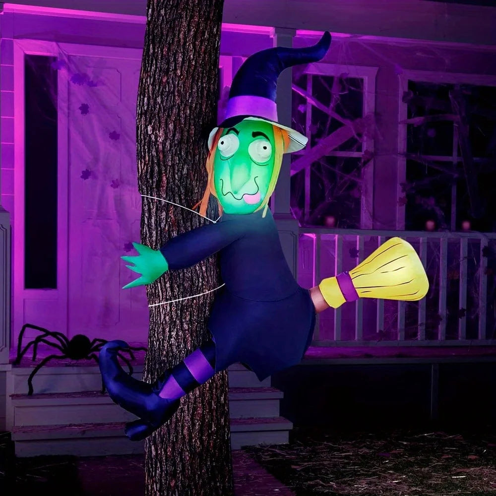 Halloween Inflatable Witch Decoration With Built In Led Outdoor Lights