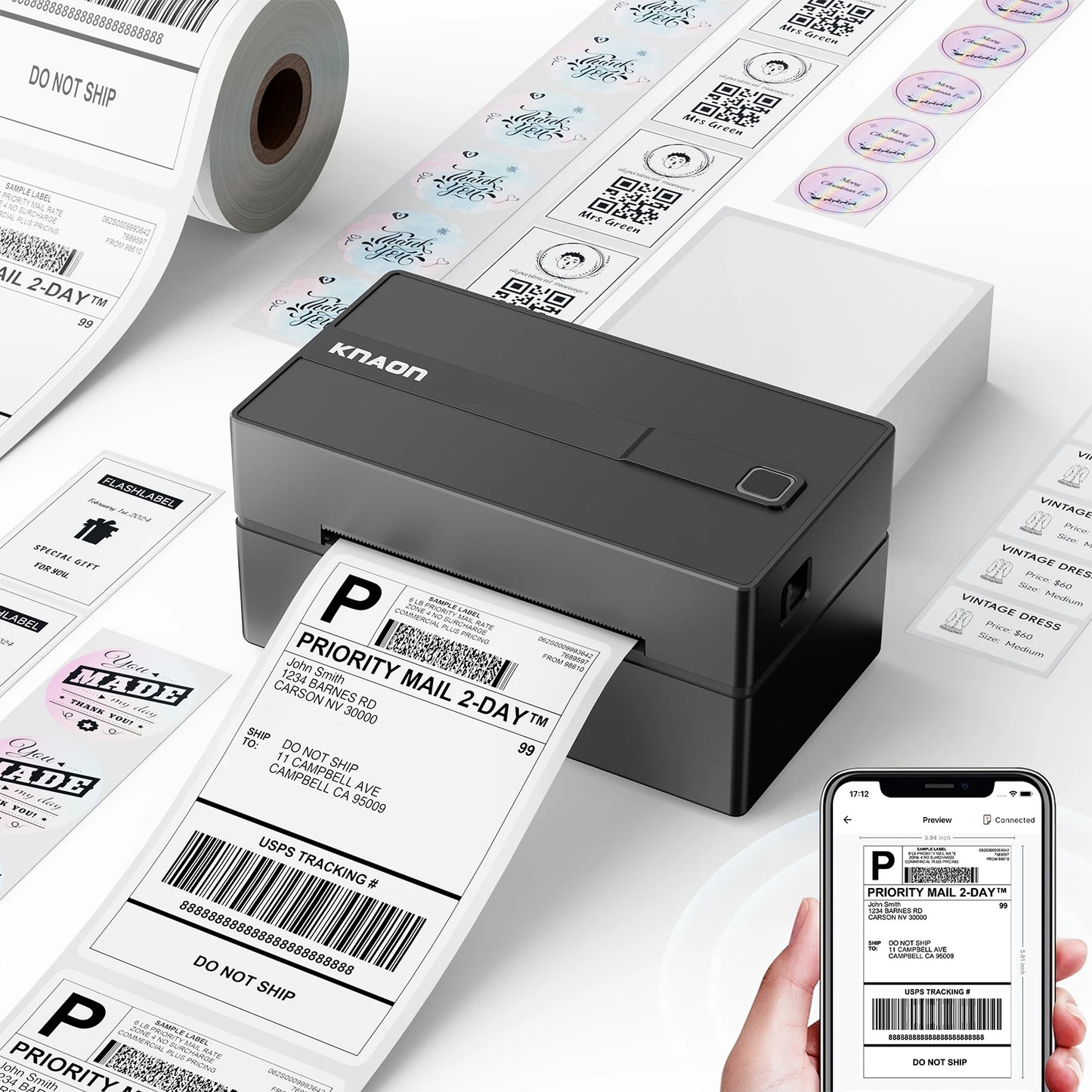 Knaon Thermal Label Printer For Small Business And Home Use