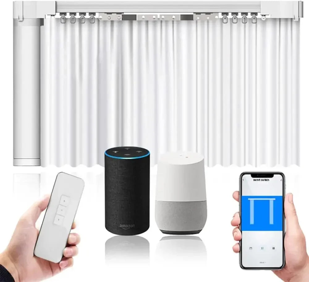 Electric Smart Curtains System With Remote Compatible Alexa Google Home