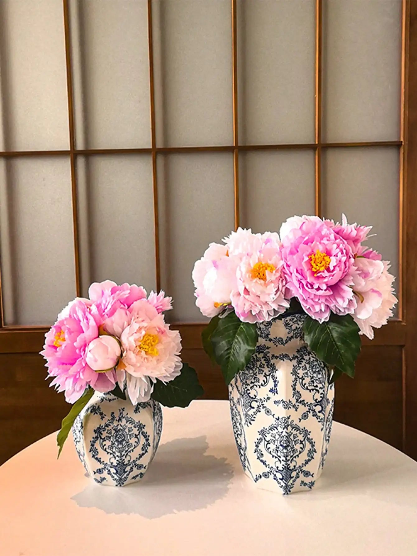 Blue And White Porcelain Vase Chinese Retro Floral Decor