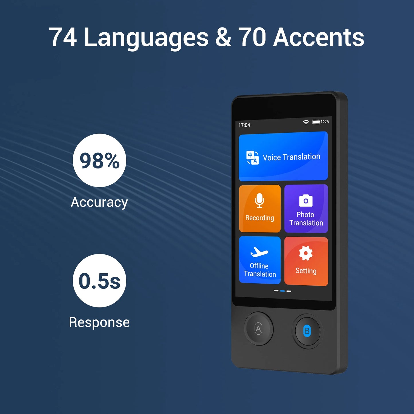Wooask Multi Language Real Time Voice Translator Device