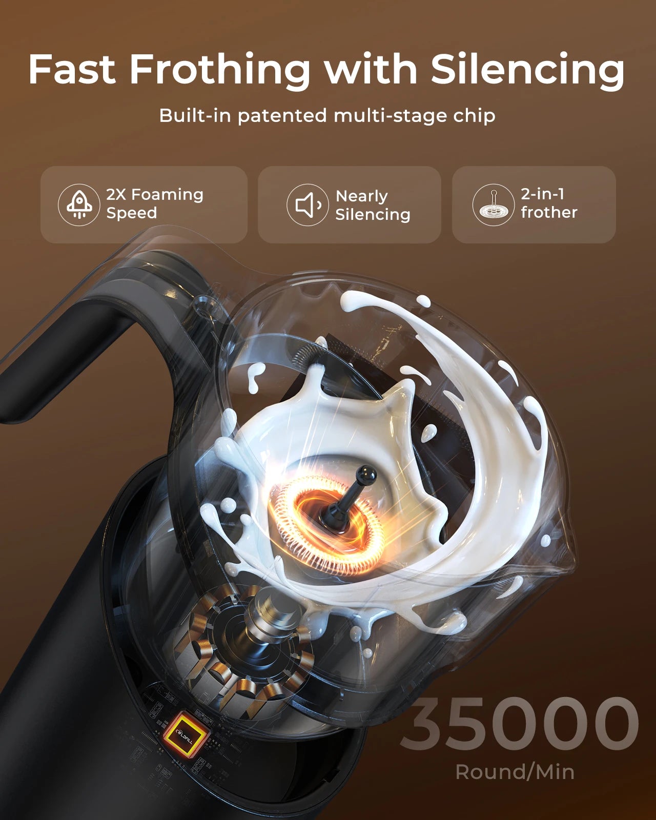 UHOST Milk Frother And Steamer 8-in-1, Large 400ml