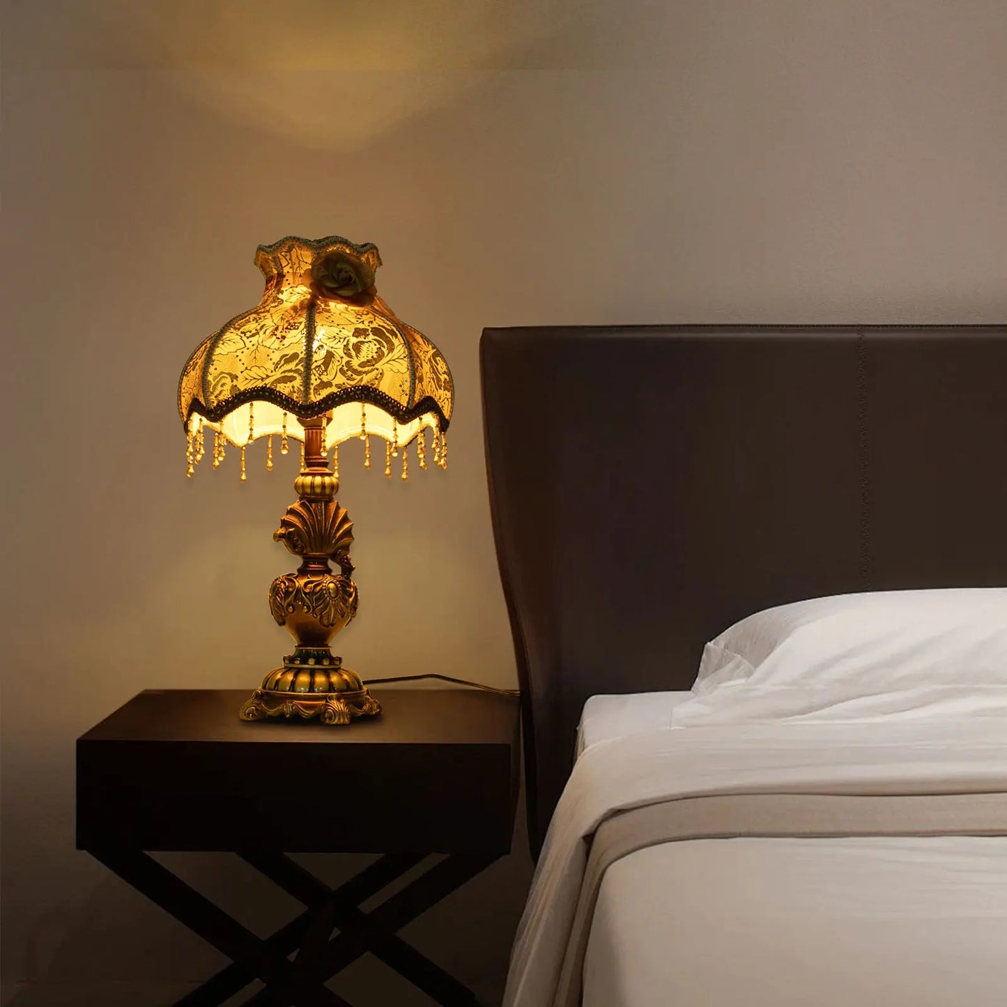Bymaocar European Gold Table Lamp Bedside Desk Light 100 260V
