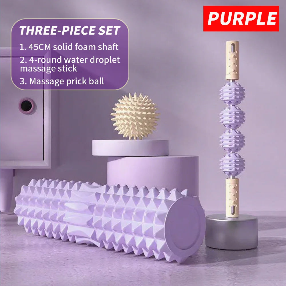 Three Piece Massage Set With Massage Ball And Foam Roller