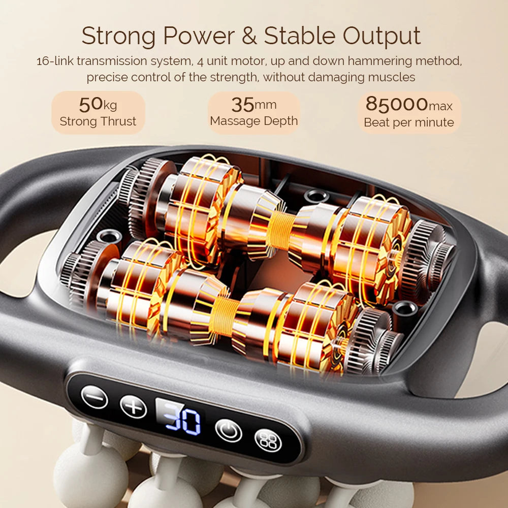 Foreverlily 16-Head Fascia Gun High Frequency Body Massage Massager