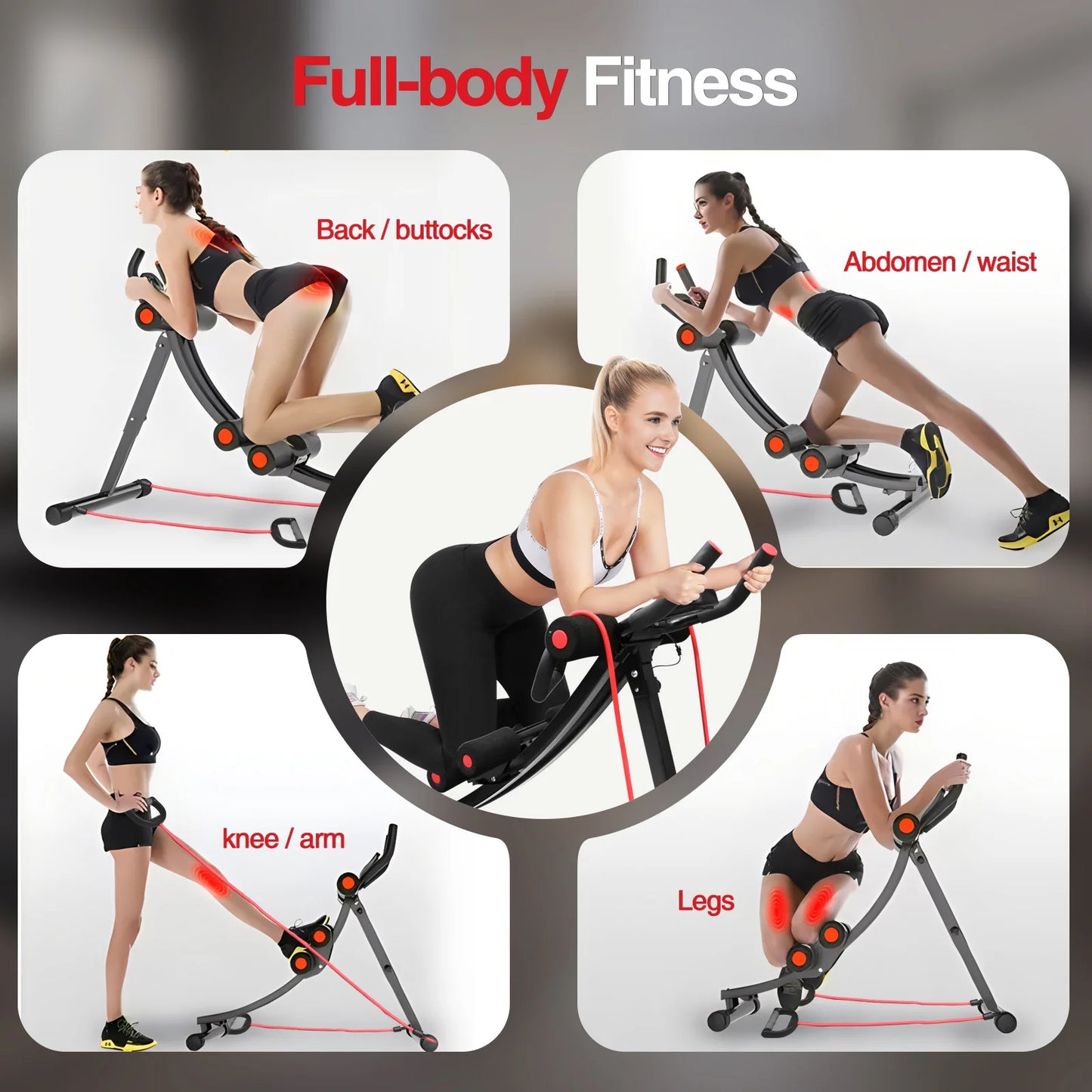 Foldable Ab Machine For Home Gym Core And Abdominal Trainer LCD Display