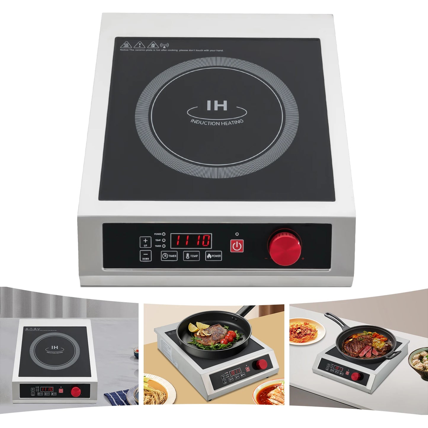 Sweetmile Y14 3500W Stainless Steel Induction Cooktop 110V