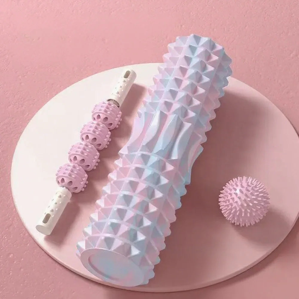 Three Piece Massage Set With Massage Ball And Foam Roller