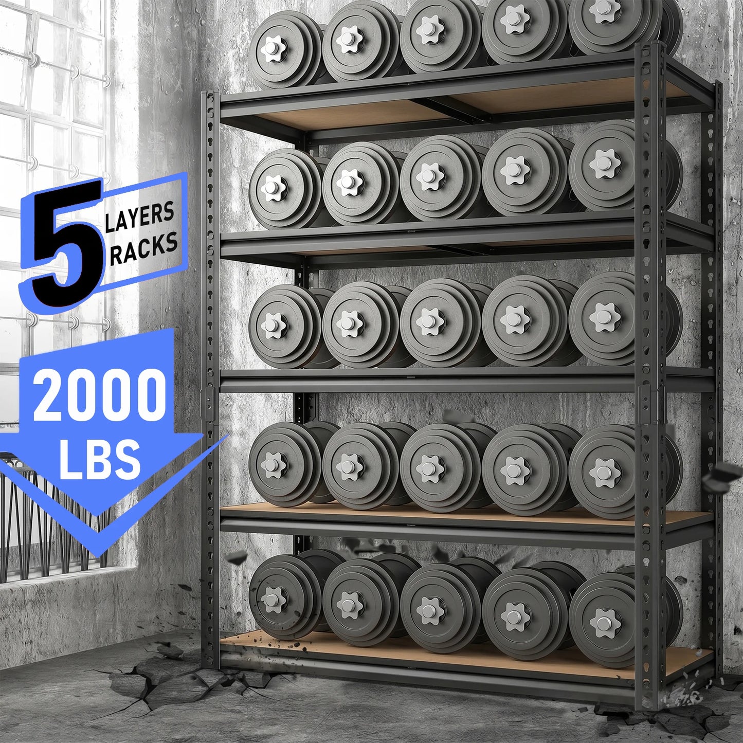 Heavy Duty Adjustable Metal Storage Shelves For Garage And Warehouse
