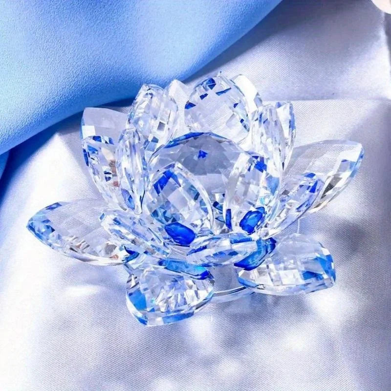 Crystal Lotus Paperweight Figurine For Home Decoration And Gifts
