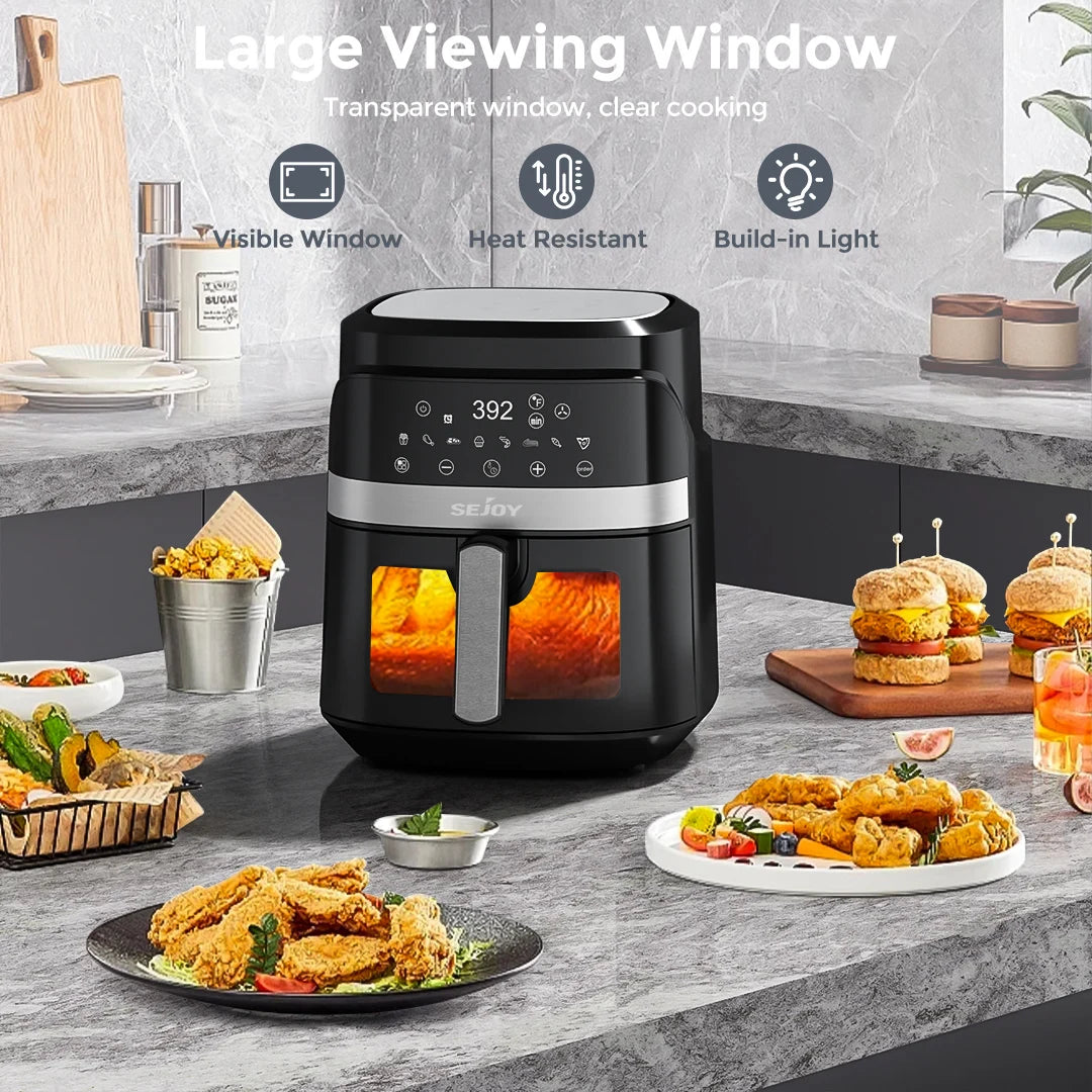 SEJOY 6 Quart Air Fryer Oven Multi Cooker 8 In 1 Dehydrate Bake Warm