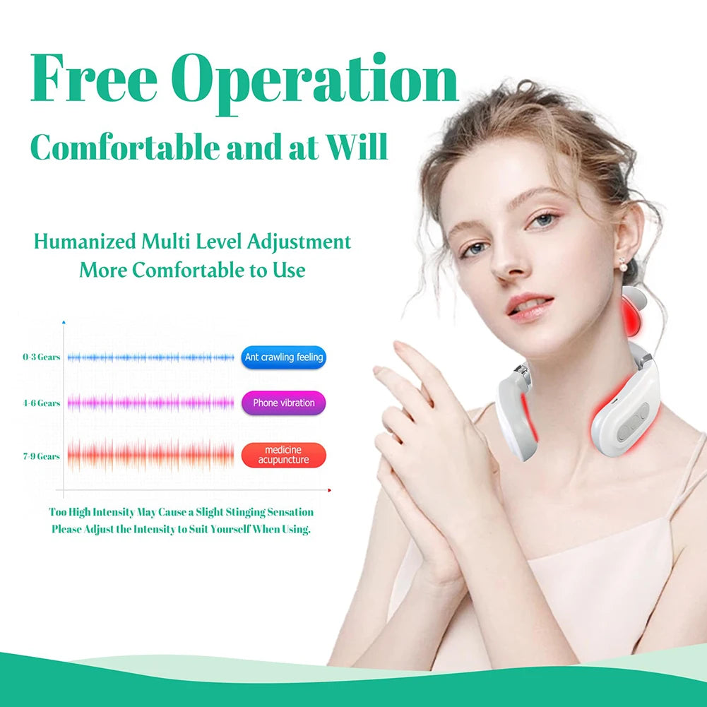 Portable Four Heads Back Massager USB Rechargeable Instrument