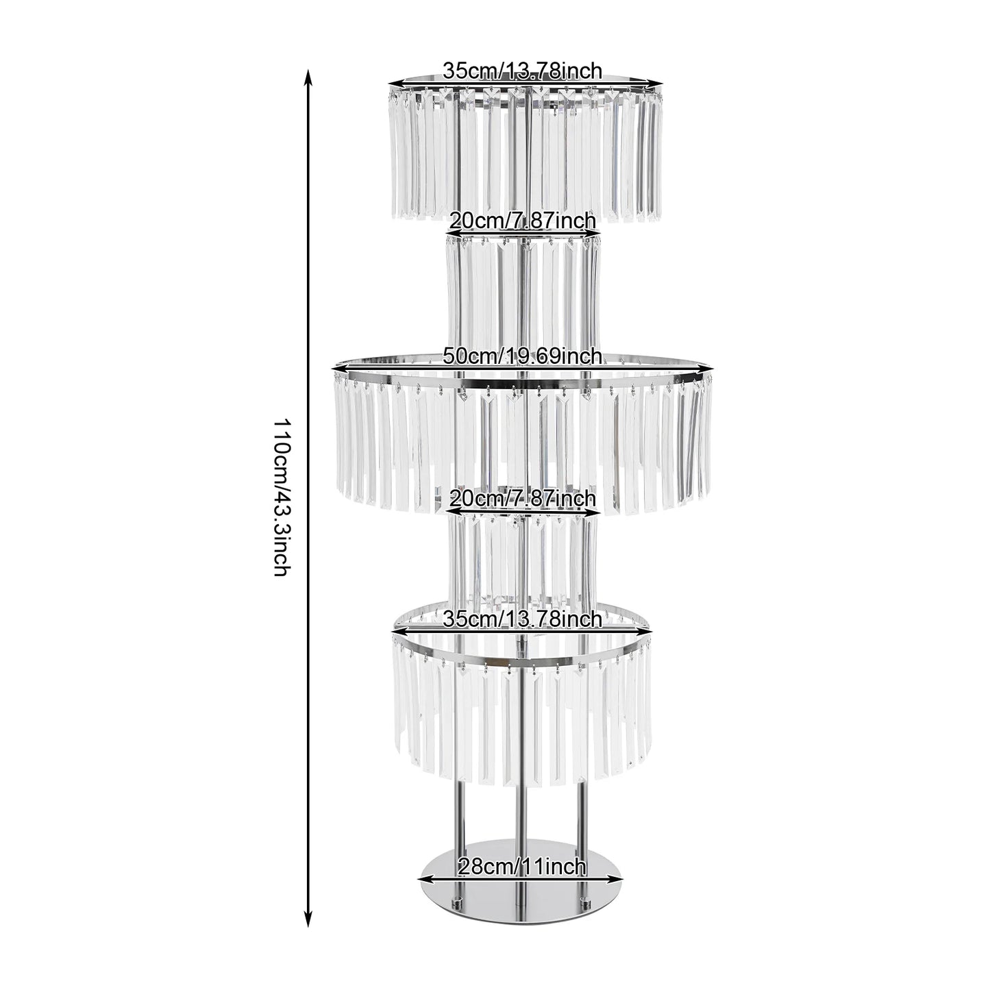 5 Tier Wedding Centerpiece Stand Acrylic Flower Vase With Hanging