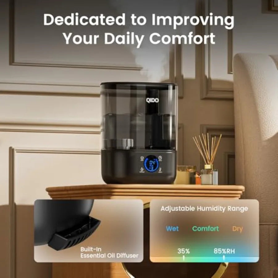 Smart Humidifier For Bedroom With Essential Oil Diffuser